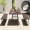 6 Feet Wood Grain HDPE Folding Table with Safety Lock and Metal Legs Perfect for Outdoor Use